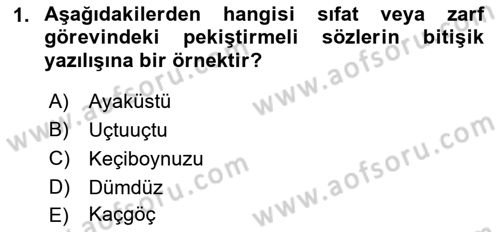 Medyada Dil Kullanımı Dersi 2023 - 2024 Yılı (Vize) Ara Sınav Soruları 1. Soru