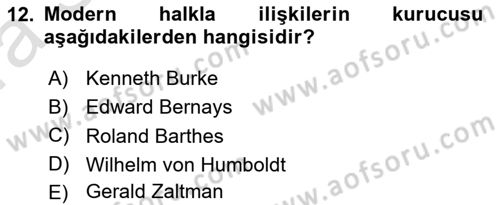 Medyada Dil Kullanımı Dersi 2023 - 2024 Yılı (Vize) Ara Sınav Soruları 12. Soru