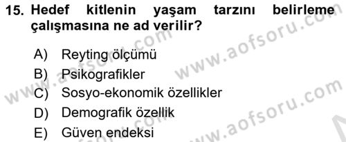Medyada Dil Kullanımı Dersi 2023 - 2024 Yılı (Vize) Ara Sınav Soruları 15. Soru
