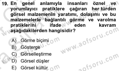 Medyada Dil Kullanımı Dersi 2023 - 2024 Yılı (Vize) Ara Sınav Soruları 19. Soru