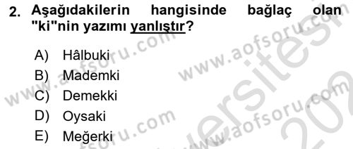 Medyada Dil Kullanımı Dersi 2023 - 2024 Yılı (Vize) Ara Sınav Soruları 2. Soru