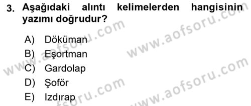 Medyada Dil Kullanımı Dersi 2023 - 2024 Yılı (Vize) Ara Sınav Soruları 3. Soru