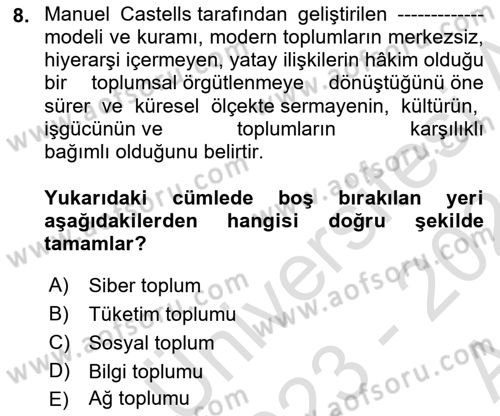 Medyada Dil Kullanımı Dersi 2023 - 2024 Yılı (Vize) Ara Sınav Soruları 8. Soru