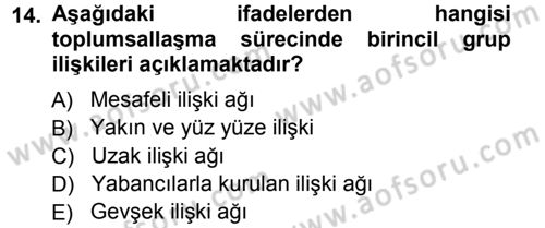 Mitoloji ve Din Dersi 2012 - 2013 Yılı (Vize) Ara Sınav Soruları 14. Soru