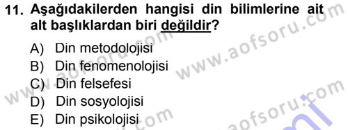 Mitoloji ve Din Dersi 2012 - 2013 Yılı (Final) Dönem Sonu Sınav Soruları 11. Soru