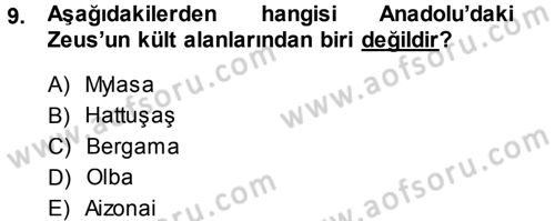 Mitoloji ve Din Dersi 2013 - 2014 Yılı (Final) Dönem Sonu Sınav Soruları 9. Soru