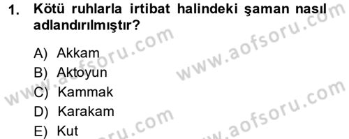 Mitoloji ve Din Dersi 2014 - 2015 Yılı (Final) Dönem Sonu Sınav Soruları 1. Soru