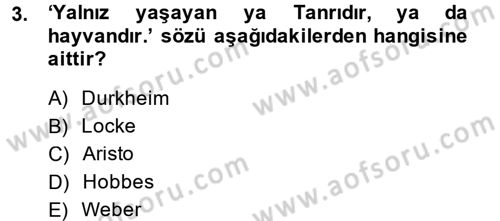 Mitoloji ve Din Dersi 2014 - 2015 Yılı (Final) Dönem Sonu Sınav Soruları 3. Soru