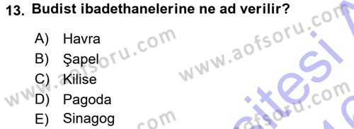 Mitoloji ve Din Dersi 2015 - 2016 Yılı (Final) Dönem Sonu Sınav Soruları 13. Soru