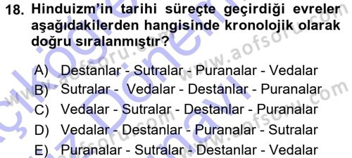 Mitoloji ve Din Dersi 2015 - 2016 Yılı (Final) Dönem Sonu Sınav Soruları 18. Soru