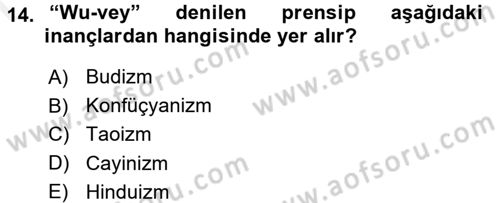 Mitoloji ve Din Dersi 2016 - 2017 Yılı (Final) Dönem Sonu Sınav Soruları 14. Soru
