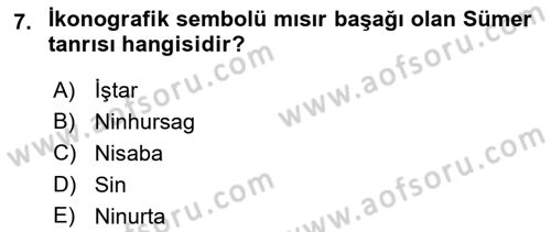 Mitoloji ve Din Dersi 2017 - 2018 Yılı 3 Ders Sınav Soruları 7. Soru