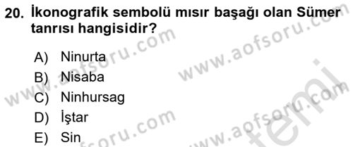 Mitoloji ve Din Dersi 2018 - 2019 Yılı 3 Ders Sınav Soruları 20. Soru