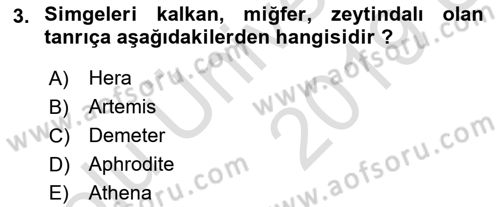 Mitoloji ve Din Dersi 2018 - 2019 Yılı 3 Ders Sınav Soruları 3. Soru