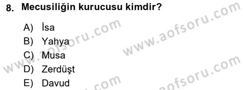 Mitoloji ve Din Dersi 2018 - 2019 Yılı 3 Ders Sınav Soruları 8. Soru