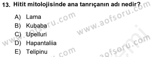 Mitoloji ve Din Dersi Ara Sınavı Deneme Sınav Soruları 13. Soru