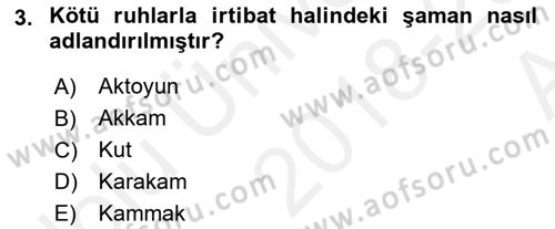 Mitoloji ve Din Dersi Ara Sınavı Deneme Sınav Soruları 3. Soru