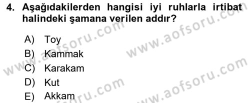 Mitoloji ve Din Dersi 2018 - 2019 Yılı (Final) Dönem Sonu Sınav Soruları 4. Soru