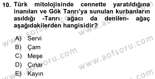 Mitoloji ve Din Dersi 2019 - 2020 Yılı (Final) Dönem Sonu Sınav Soruları 10. Soru