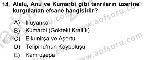 Mitoloji ve Din Dersi Ara Sınavı Deneme Sınav Soruları 14. Soru