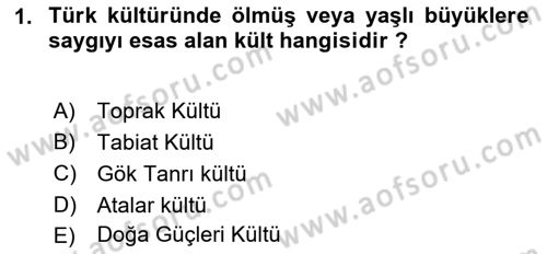 Mitoloji ve Din Dersi 2021 - 2022 Yılı Yaz Okulu Sınav Soruları 1. Soru