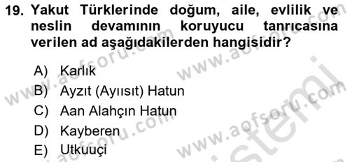 Mitoloji ve Din Dersi 2021 - 2022 Yılı Yaz Okulu Sınav Soruları 19. Soru