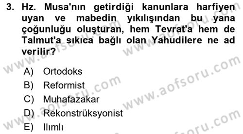 Mitoloji ve Din Dersi 2021 - 2022 Yılı Yaz Okulu Sınav Soruları 3. Soru