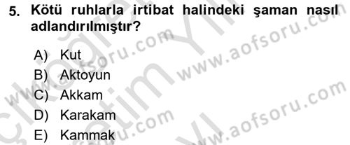 Mitoloji ve Din Dersi 2021 - 2022 Yılı Yaz Okulu Sınav Soruları 5. Soru
