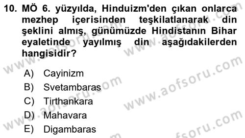 Mitoloji ve Din Dersi 2022 - 2023 Yılı (Final) Dönem Sonu Sınav Soruları 10. Soru