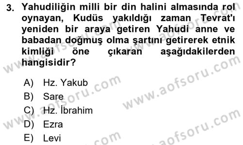 Mitoloji ve Din Dersi 2022 - 2023 Yılı (Final) Dönem Sonu Sınav Soruları 3. Soru