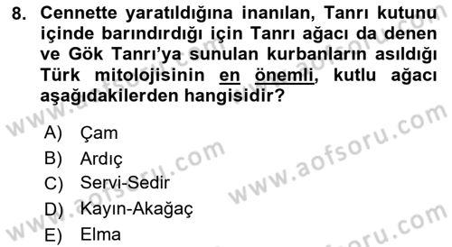 Mitoloji ve Din Dersi 2022 - 2023 Yılı (Final) Dönem Sonu Sınav Soruları 8. Soru