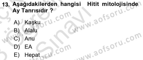 Mitoloji ve Din Dersi 2022 - 2023 Yılı Yaz Okulu Sınav Soruları 13. Soru