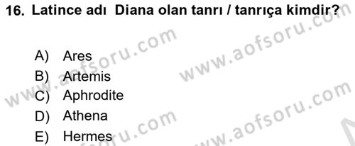 Mitoloji ve Din Dersi 2022 - 2023 Yılı Yaz Okulu Sınav Soruları 16. Soru