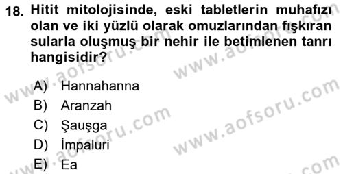 Mitoloji ve Din Dersi 2022 - 2023 Yılı Yaz Okulu Sınav Soruları 18. Soru