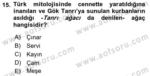 Mitoloji ve Din Dersi 2023 - 2024 Yılı (Final) Dönem Sonu Sınav Soruları 15. Soru