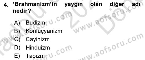 Mitoloji ve Din Dersi 2023 - 2024 Yılı (Final) Dönem Sonu Sınav Soruları 4. Soru