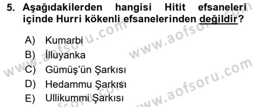 Mitoloji ve Din Dersi 2023 - 2024 Yılı (Final) Dönem Sonu Sınav Soruları 5. Soru