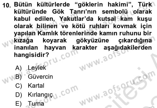 Mitoloji ve Din Dersi 2023 - 2024 Yılı Yaz Okulu Sınav Soruları 10. Soru