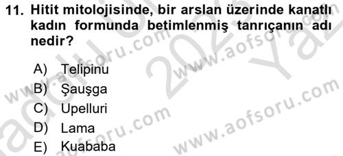 Mitoloji ve Din Dersi 2023 - 2024 Yılı Yaz Okulu Sınav Soruları 11. Soru