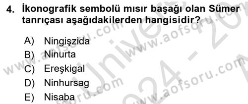 Mitoloji ve Din Dersi 2024 - 2025 Yılı (Vize) Ara Sınav Soruları 4. Soru