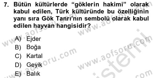 Mitoloji ve Din Dersi 2024 - 2025 Yılı (Final) Dönem Sonu Sınav Soruları 7. Soru