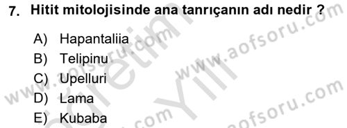 Mitoloji ve Din Dersi 2024 - 2025 Yılı Yaz Okulu Sınav Soruları 7. Soru