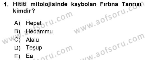Mitoloji ve Din Dersi 2025 - 2026 Yılı (Vize) Ara Sınav Soruları 1. Soru