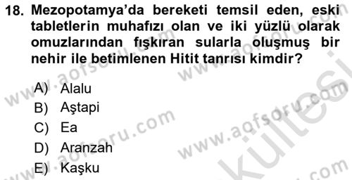 Mitoloji ve Din Dersi 2025 - 2026 Yılı (Vize) Ara Sınav Soruları 18. Soru
