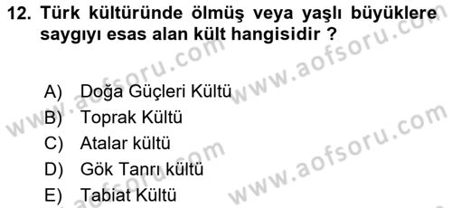 Mitoloji ve Din Dersi 2025 - 2026 Yılı (Final) Dönem Sonu Sınav Soruları 12. Soru