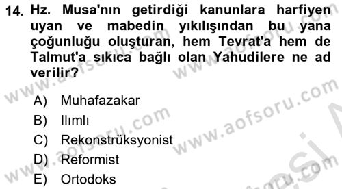 Mitoloji ve Din Dersi 2025 - 2026 Yılı (Final) Dönem Sonu Sınav Soruları 14. Soru