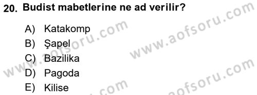 Mitoloji ve Din Dersi 2025 - 2026 Yılı (Final) Dönem Sonu Sınav Soruları 20. Soru