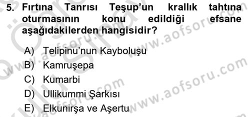 Mitoloji ve Din Dersi 2025 - 2026 Yılı Yaz Okulu Sınav Soruları 5. Soru