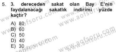 Türk Vergi Sistemi Dersi 2012 - 2013 Yılı Tek Ders Sınav Soruları 5. Soru