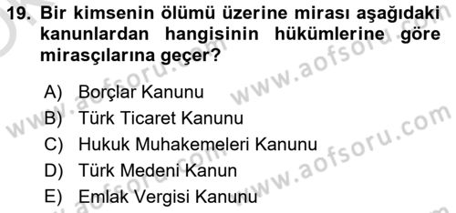 Türk Vergi Sistemi Dersi 2022 - 2023 Yılı Yaz Okulu Sınavı 19. Soru